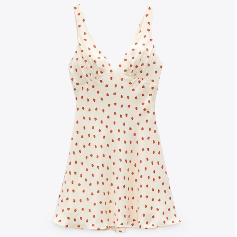 Zara Strawberry Print Mini Dress